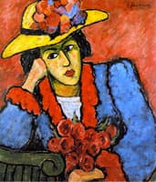 Lady in a Yellow Straw Hat
