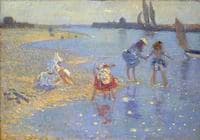 Walberswick. Children Paddling