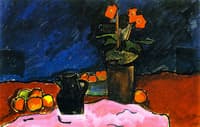 Still Life with Fruit, Jug and Red Cloth