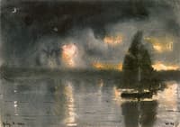 Sailboat and Fourth of July Fireworks