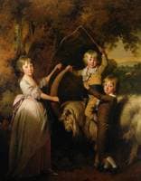Three Children of Richard Arkwright with a Goat