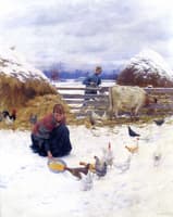 Winter Morning in the Barnyard