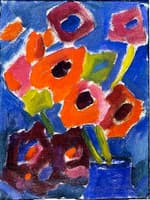 Flowers in a Blue Vase