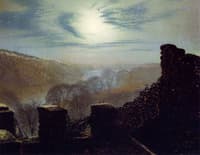 Full Moon behind Cirrus Cloud from the Rounday Park Castle Battlements