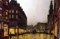 Boar Lane, Leeds by Lamplight