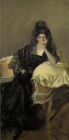 Retrato de Señora de Urcola llevaba una mantilla de negro