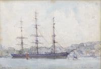The Cutty Sark moored in Falmouth harbour