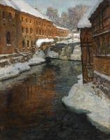 The Akerselven River in the Snow