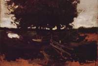 Group of trees with gate