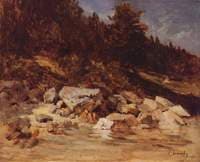 Boulders on the shore of the lake