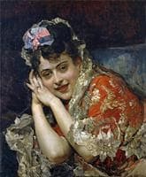 Aline Masson with a White Mantilla