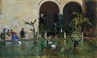 Pond in the Gardens of the Real Alcazar of Seville