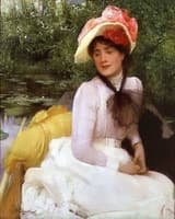 Young girl in a punt