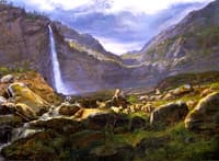 View of the Feigumfoss in Lysterfjord