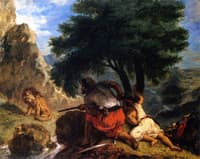Arabs Stalking a Lion