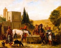 Horses at a Fountain