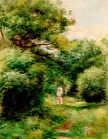 Lane in the Woods, Woman with a Child in Her Arms