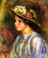 Bust of a Woman, Straw Trimmed Hat