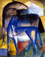 Two Blue Donkeys