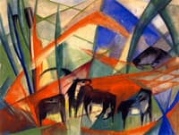 Landscape with Black Horses
