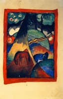 Red and Blue Horse in a Landscape