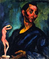 Self-Portrait with Statuette