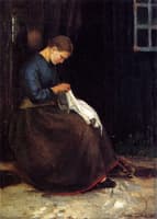 Girl Plucking a Goose