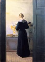 Young Woman Arranging Flowers