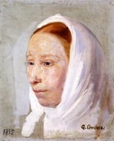 Young Woman with White Headscarf