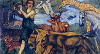 Orpheus with Animals, Design for a Tapestry