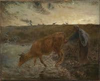 Peasant Watering Her Cow