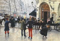 Le boulevard des Capucines et le théâtre du Vaudeville