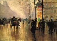 Voitures sur le Boulevard des Italiens
