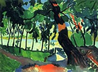 Tree, Landscape at a River Bank