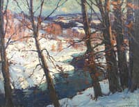 Vermont winter river scene