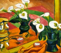 Still Life with Calla Lilies in the Mirror
