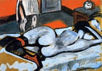 Reclining Nude with Black Stockings