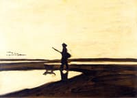 A Hunter and His Dog in the Camargue