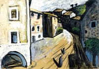 Village Street with Two Women