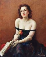 Elegant Lady with Music Score
