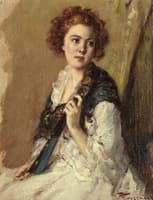 A Young Girl with a Fan