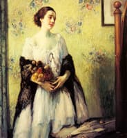 A Young Woman Holding a Bouquet