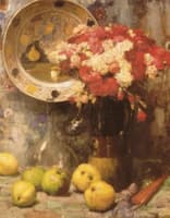 A Still-life with Flowers and Apples