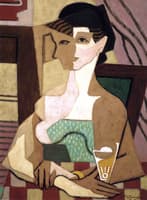 Woman, Depicted Facing and in Profile, with Glass