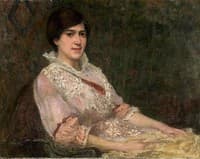 Portrait of a Woman in Pink Dress