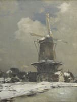 Flour mill De Hoop in Oudewater, in wintertime