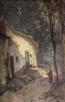 Woman and House