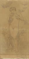A Standing Female Nude Surrounded by Doves, Study for 'Venus with Doves'
