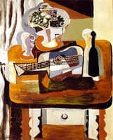 Glass, Bouquet, Guitar and Bottle