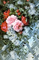 Roses La France and Jack Roses with Clematis